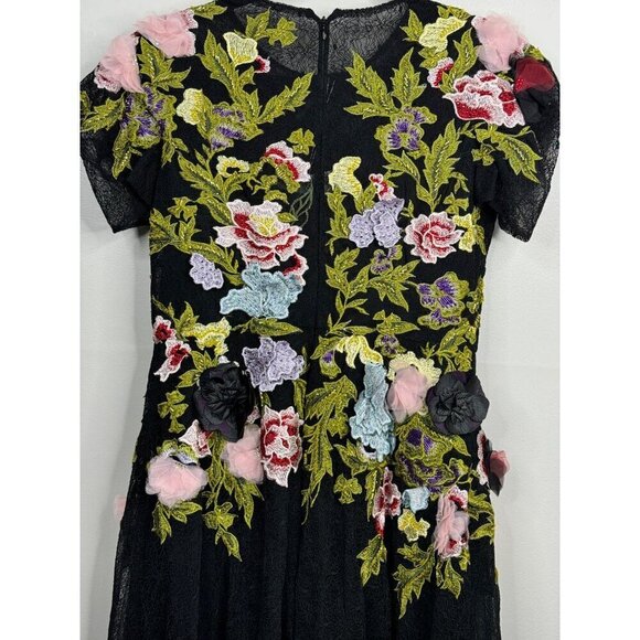 $998 MAC DUGGAL 11411 Black 3D Floral Dress Size 10 Embroidered Formal Gown NWT - Picture 8 of 10